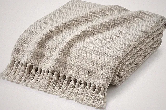 50x60 Throw Blanket - Soft and Breathable Cotton Throw Blanket for Couch, Bed