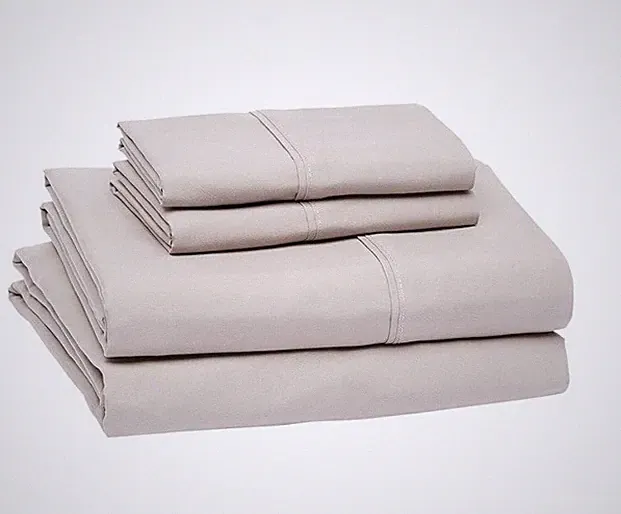 Amazon Basics 4 Piece Bed Sheet Set Full Taupe Microfiber Pre-Owned