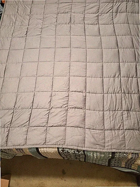amazon basics All-Season Cotton Weighted Blanket - Dark Grey, 20 lbs, 60x80 3S4