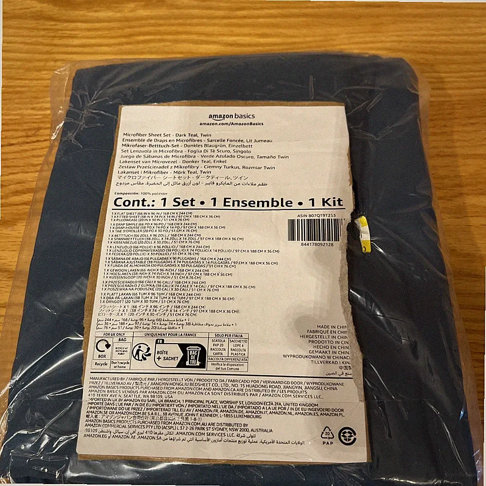 Amazon Basics Dark Teal Microfiber Twin Sheet Set NEW