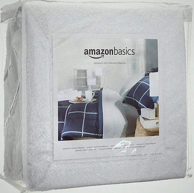 Amazon Basics Hypoallergenic Waterproof Fitted Mattress Protector Cover Full