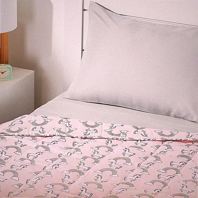 Amazon Basics Kid's Cotton Weighted Blanket 5 Pound 36 x 48 Inch Pink Unicorn