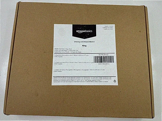 Amazon Basics King Size Lightweight Pleated Bed Skirt - Black Polyester