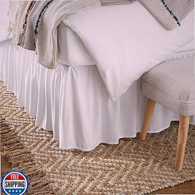 Amazon Basics Lightweight Ruffled Bed Skirt, Classic Style, Soft and Stylish