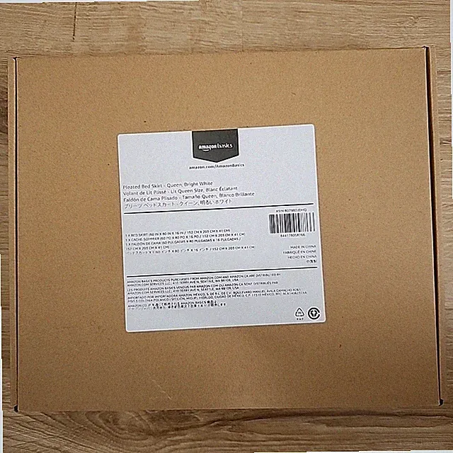Amazon Basics Pleated Bed Skirt Queen Bright White 16" Drop New in Box