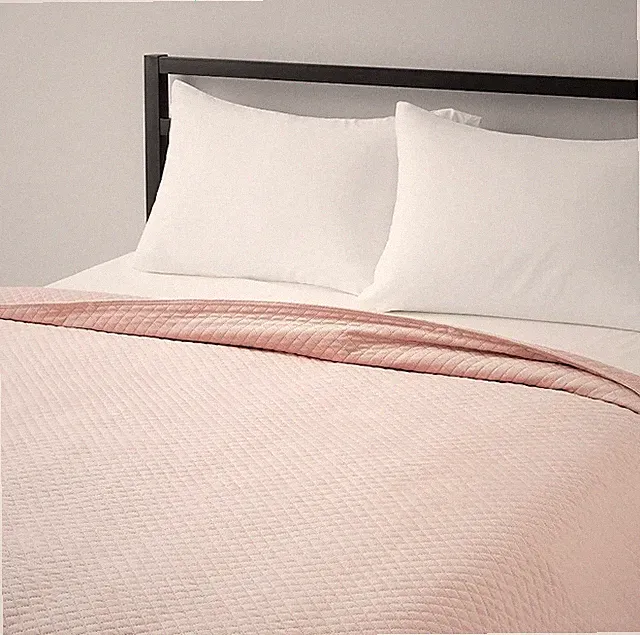 Amazon Basics Quilted Minky Weighted Blanket Cover - 60" x 80" Full/Queen Blush