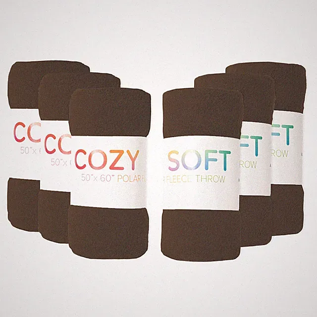 Cozy Soft Polar Fleece Throw Blankets, 6, 12, & 24 Packs, Color Options, 50x60
