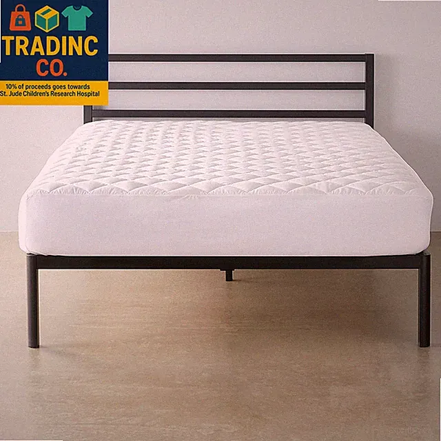 Hypoallergenic Breathable Quilted Mattress Topper Pad, Queen, 18" Deep, White