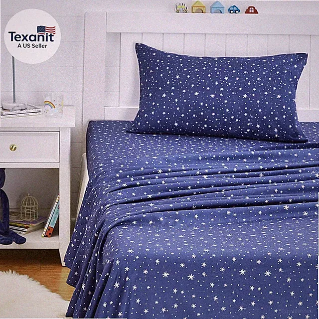 Kid'S Soft Easy-Wash Lightweight Microfiber 3-Piece Sheet Set, Twin, Navy Galaxy