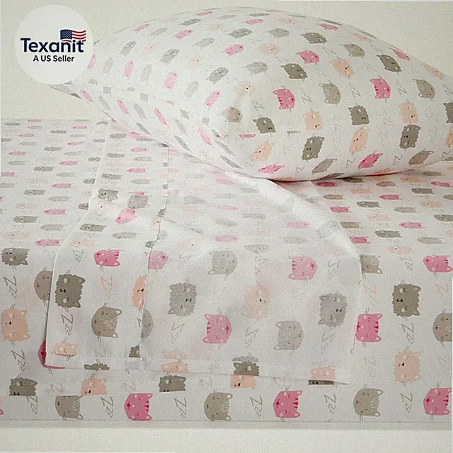 Kid'S Soft, Easy-Wash Microfiber 3-Piece Sheet Set, Twin, Peony Pink Kitties, An