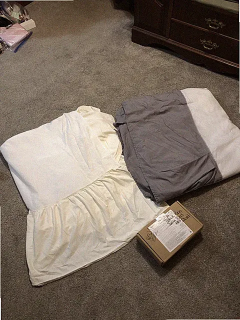 LOT OF 3 KING SIZE BED SKIRT’S RUFFLED IVORY, GREY, PLEATED BLACK NEW IN BOX