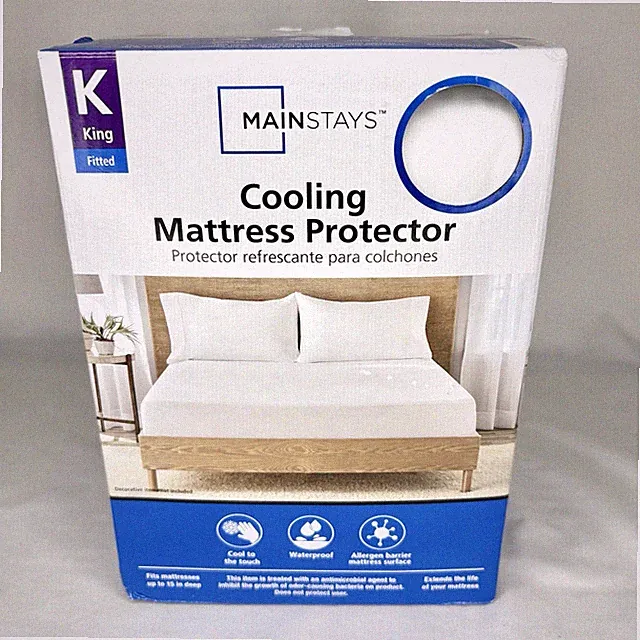 Mainstays King Mattress Protector Cooling Waterproof Allergen Barrier 76x80x15