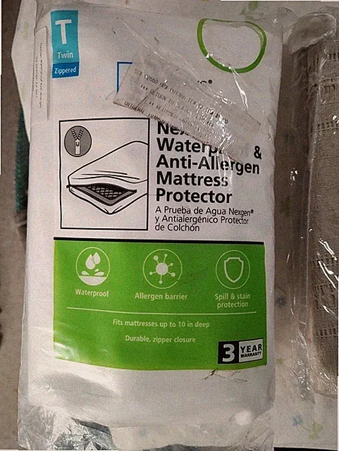Mainstays NexGen Waterproof Anti-Allergen Zippered Mattress Protector Twin NWT