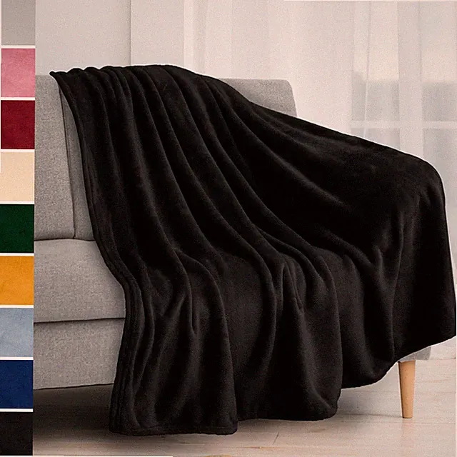 Super Soft Fleece Throw Blanket for Couch Sofa Bed Chair Lightweight Microfiber