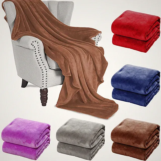 Super Soft Light Weight Coral Fleece Warm Throw Blanket for Couch/Sofa/Bed/Chair