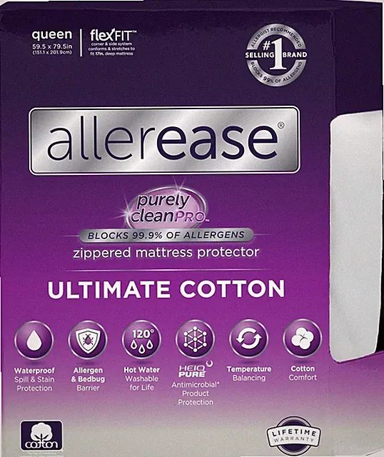 Ultimate Anti-Allergy Comfort Zippered Mattress Protector, White